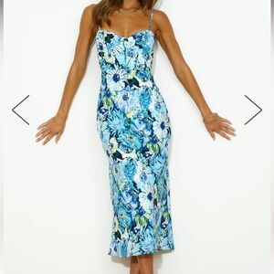 Hello molly by the garden blue maxi dress size medium